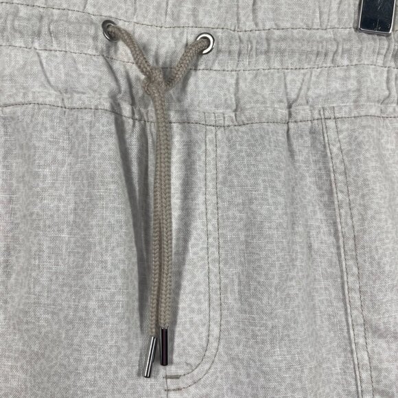 Athleta Linen Pants Jogger Womens Size 16 Gray Mirco Cheetah Abalone Summer - Picture 4 of 11